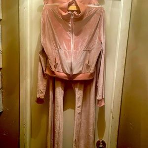 Spring time crop top sweatsuit with flare legs . Adorable